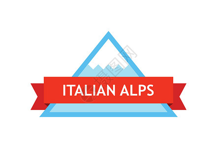 欧洲之峰意大利阿尔卑斯山的标志插画