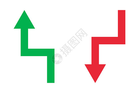 箭头图标集 销售量和股票价格的变动 矢量值插画