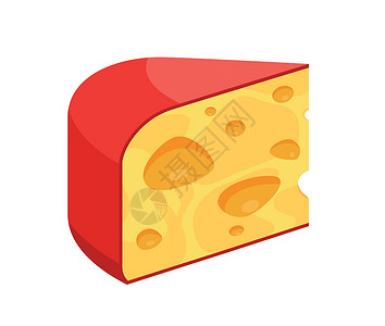 奶酪矢量图标 - 白上孤立的日记产品插图三角片背景图片