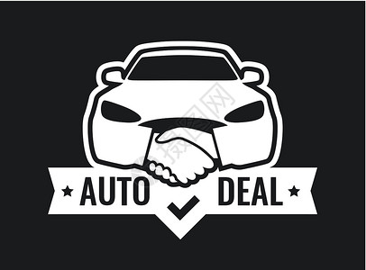 以黑色隔离的汽车经销商Logo背景图片