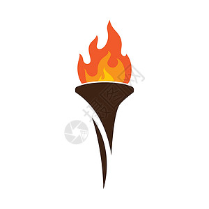 火炬点火图标说明耀斑游戏篝火火焰仪式标识红色活力优胜者插图背景图片