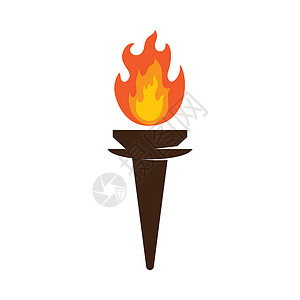 火炬点火图标说明优胜者冠军插图火焰艺术红色活力自由公司运动背景图片