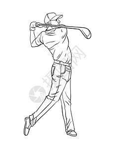 Golf 儿童高尔夫孤立的彩色页面背景图片