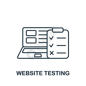 羟基网站测试图标 用于模板 网络设计和信息图的线性简单网络开发图标设计图片
