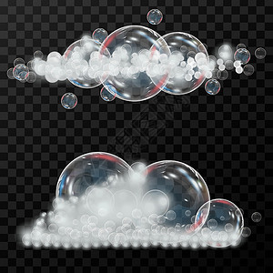 网状球香波和泡沫病媒图解 在单独 网状 背景上使用肥皂的泡沫插画