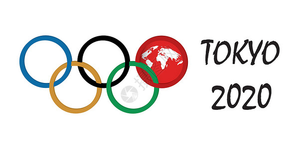 东京奥运会会徽2020国际体育奥林匹克运动会运动旅行标识竞技圆圈打印游戏庆典运动员戒指插画