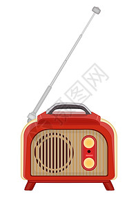 收音机天线旧的无线电台 天线在白色背景上被隔绝 老式便携式收音机设计图片