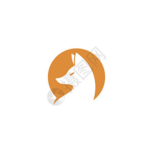 Fox 图标徽标设计插图动物橙子红色尾巴狐狸荒野艺术吉祥物野生动物背景图片