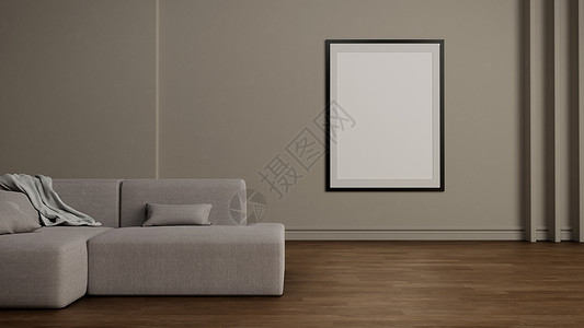 灰色索法 最起码和简易的内地设计室 滑质背景墙 纵向壁框架 布朗伍德·帕克特 现代房间概念背景图片