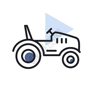 Tractor 矢量隔离图标机械收获农业农民运输插图车辆场地乡村收成背景图片