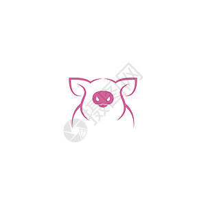 Pig 图标徽标设计插图农业店铺打鼾者泡泡食物绘画尾巴哺乳动物火腿宠物插画