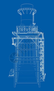 工业制图工业设备 3d的矢量成像插图燃料管道草图阀门配件龙头管子机械工厂设计图片