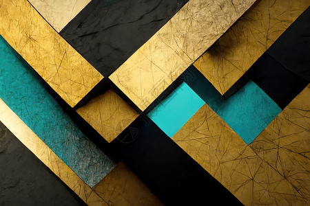 抽象黑色和金色最低背景 三维插图大理石讲台马赛克金属圆柱陈列柜3d工作室场景渲染背景图片