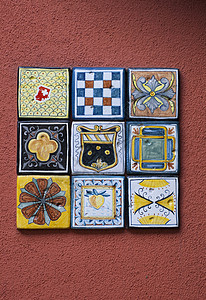 墨西哥瓷砖矩阵正方形工艺手工釉面背景图片