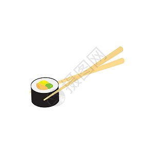 筷子素材免费寿司无标志的免费矢量海鲜筷子菜单黑色插图鱼片美食海藻餐厅海苔插画