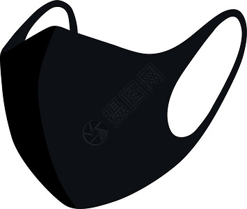 防病毒口罩医用面具 黑色织物面具 防病毒的口罩 一种防止病毒传播的方法 在白色背景上孤立的矢量图疾病手术药品外科医院艺术品插图感染预防呼吸插画
