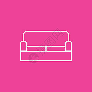 电影观察线图标概念 Sofa 或沙发脚凳互联网网络长椅摄影剧院休息室艺术电视娱乐背景图片