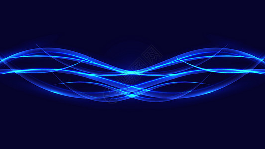 蓝光亮闪耀波移动线 深底有照明效果设计元素的蓝色亮光电灯背景图片