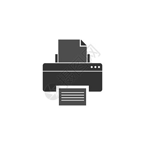 打印机图标设计插图技术网络机器打印墨水办公室喷射按钮电脑黑色背景图片
