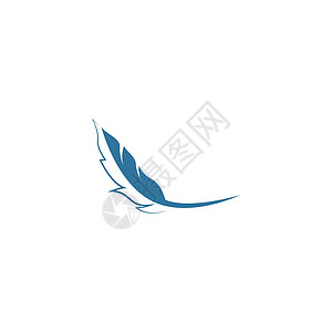 羽毛图标徽标设计鹅毛笔翅膀黑色插图标识背景图片