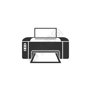 打印墨水打印机图标设计插图机器文档按钮电脑黑色打印技术喷射办公室网络插画