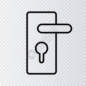指纹锁详情页简单的门锁图标 门把手 向量插画