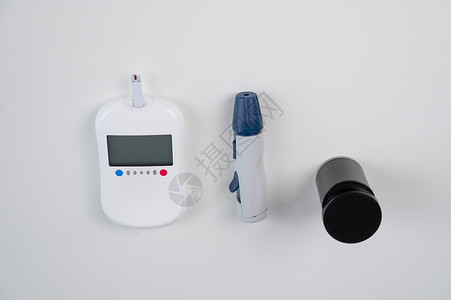家庭血糖测试包 液压计 脱衣笔 针头和文字条监视器诊断控制疾病仪表检查药品乐器葡萄糖监视背景
