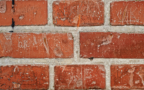 签名墙 一张老学校砖墙的照片 上面有很多学童在 120 多年的时间里写下的签名 旧时涂鸦丹麦建筑石头黏土建筑学推介会晴天裁剪墙纸背景图片