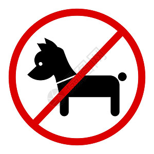 禁止携带宠物没有动物允许的标志 宠物不允许的财产 矢量插画