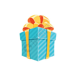 蓝色包惊喜礼物盒或生日礼物装饰品正方形销售庆典派对展示周年卡通片橙子靛青艺术设计图片