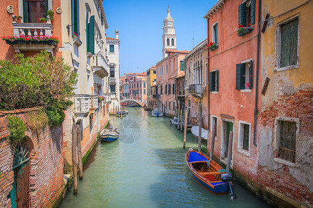 意大利春春在浪漫的威尼斯 和平运河巡演摄影生活建筑缆车运河旅游外观学术界地标假期背景图片