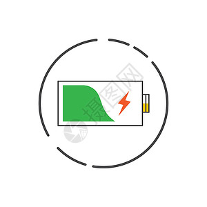 充电电量电池图标充电器电子产品充值收费碱性按钮电气累加器技术容量插画