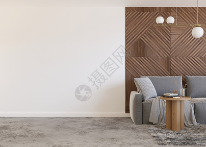 3d墙贴素材壁纸演示模拟 现代客厅墙壁的空白部分 为您的墙纸设计 墙贴 图片 其他装饰复制空间 室内样机 3D 渲染嘲笑极简海报建筑学公寓白背景