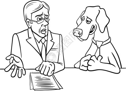 采访本素材接受采访的卡通狗彩色页面插画