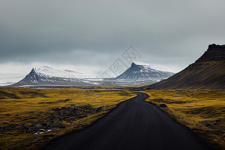 冰岛南部的冰岛公路景象触目惊心 实事求是旅游海岸线风景火山海岸摄影荒野日落爬坡目的地背景