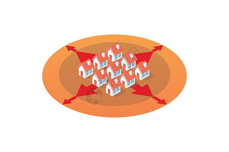 扩大住宅区区划的几何分数背景图片