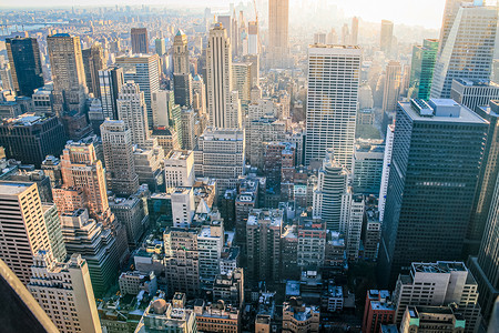 百老汇塔纽约与美国曼哈顿帝国大厦的天际线美国曼哈顿城市生活国际地方外观城市阳光金融摩天大楼全景旅游背景