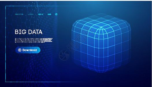 海量数据和数据科学 测深立方体技术背景 几何远征学蓝地质学背景网格电脑蓝色网络互联网密码盒子机器安全贮存设计图片
