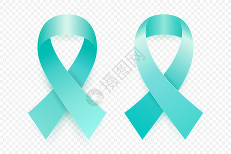 现实癌症意识闭合 癌症丝带模板 世界性子宫癌日概念药品丝绸卫生蓝绿色卡片收藏疾病插图抗癌女性背景图片