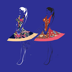 印度尼西亚中爪哇的插图设计墙纸蜡染文化创造力浪岸装饰纺织品风格装饰品插画
