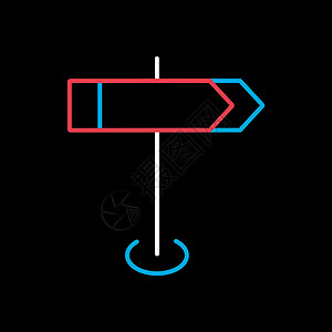 路标矢量图标 导航标志旅行招牌指导指针街道插图空白邮政黑色木板背景图片