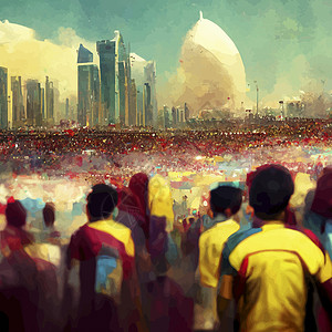 卡塔尔2022年足球世界杯插图联盟圆形绿色团队运动体育场杯子背景图片