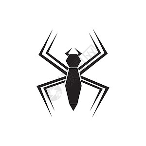 蜘蛛图标徽标矢量插图蜘蛛网网络标识黑色标志吉祥物卡通片昆虫危险背景图片
