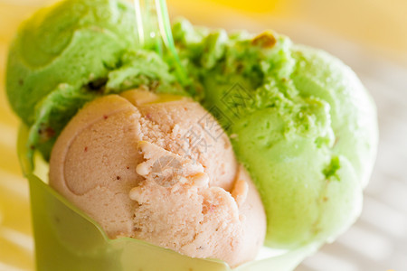 冰霜牛奶冰淇淋绿色奶油甜点背景图片