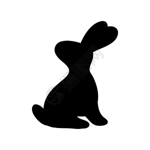 复活节兔子环影 可爱的卡通兔子作为贺卡或贴纸 矢量有趣的标志设计花朵标识艺术野兔跑步巧克力耳朵孩子问候语卡片背景图片
