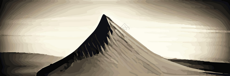 西藏珠峰古老的单色山脉横幅图案石头爬坡边界远足鹅卵石黑与白登山蚀刻历史草图设计图片