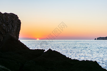 Cala Comte海滩 圣安东尼德波特曼尼 西班牙巴利阿里群岛Ibiza Balearic岛Ibiza背景