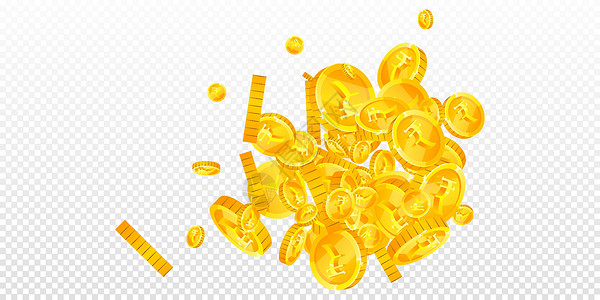 掉落金币金粉印地安卢比硬币掉落游戏飞行现金经济货币金子百万富翁面团大奖空气设计图片