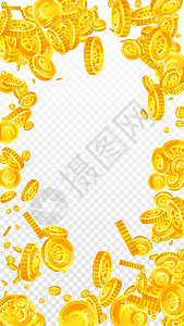 欧洲联盟的欧元硬币贬值 碎金金子墙纸大奖空气彩票财富金币飞行货币百万富翁背景图片