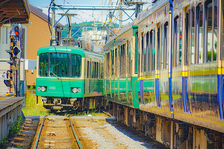 电力机车Enoshima电力铁路Eno和线车辆电铁电车机车背景